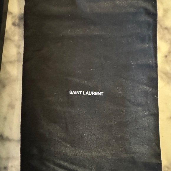 SAINT LAURENT Monogram Grain de Poudre Zip Pouch Card Holder Senape Yellow - Picture 7 of 11